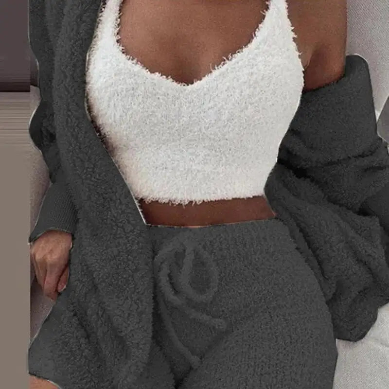 Fluffy Knit Hooded Sweater