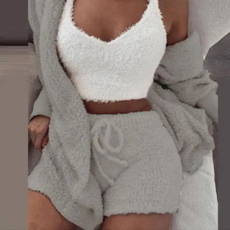 Fluffy Knit Hooded Sweater