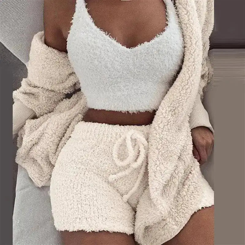 Fluffy Knit Hooded Sweater